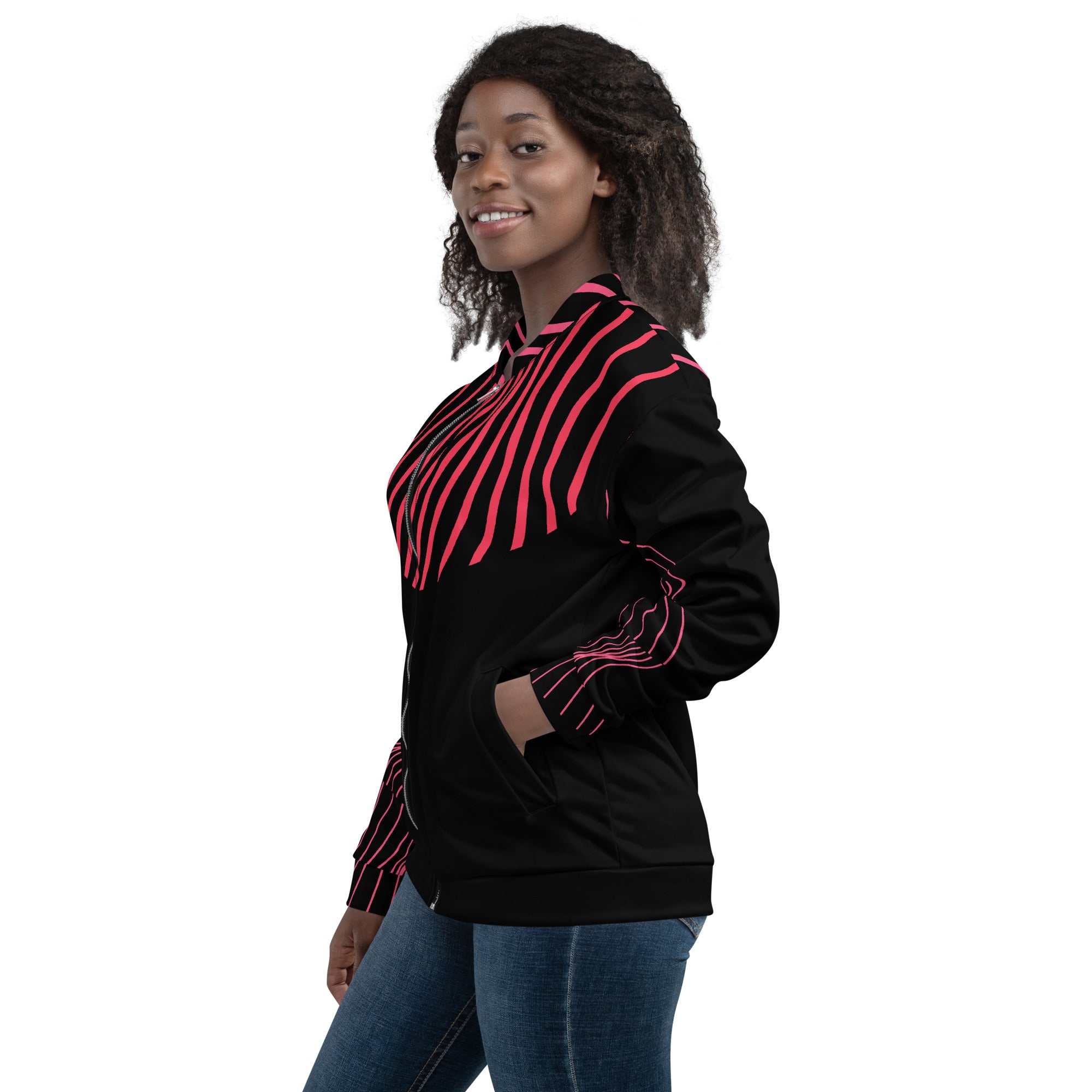 Unisex Bomber Jacket. Workout Cover Full Zipper Jacket. Streetwear. Ripple FX by WickedYo.